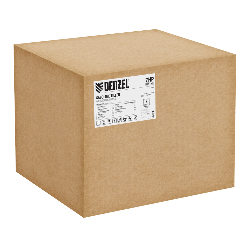 Мотоблок DPT-270S, 7 л.с., ремен.сцеп, фрез 3х4, ШОМ, передачи 2В/1Н Denzel