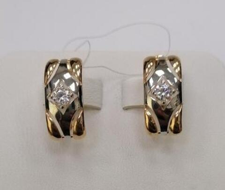 Серьги из золота с фианитами