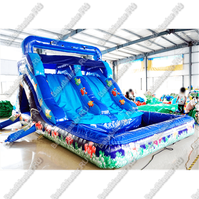 Надувной водный батут с бассейном «Коралловые рифы» 9*4*5 м