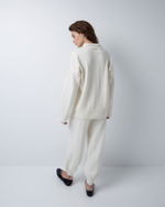 Поло объемного кроя из смесового кашемира молочный