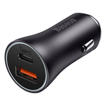 Автомобильная зарядка Baseus Golden Contactor Max Dual Fast Charger Car Charger U+C 60W - Dark Gray