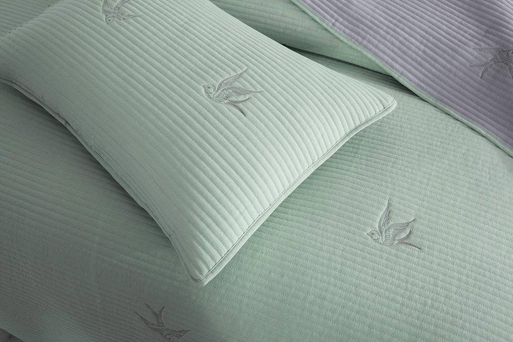 Покрывало 230x250 и 2 наволочки 50х70 Sofi De MarkO Жаклин зеленое