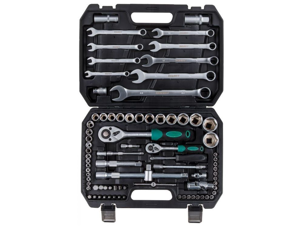 Набор головок и ключей 82 предмета ВОЛАТ (1/4", 1/2", 6 граней )