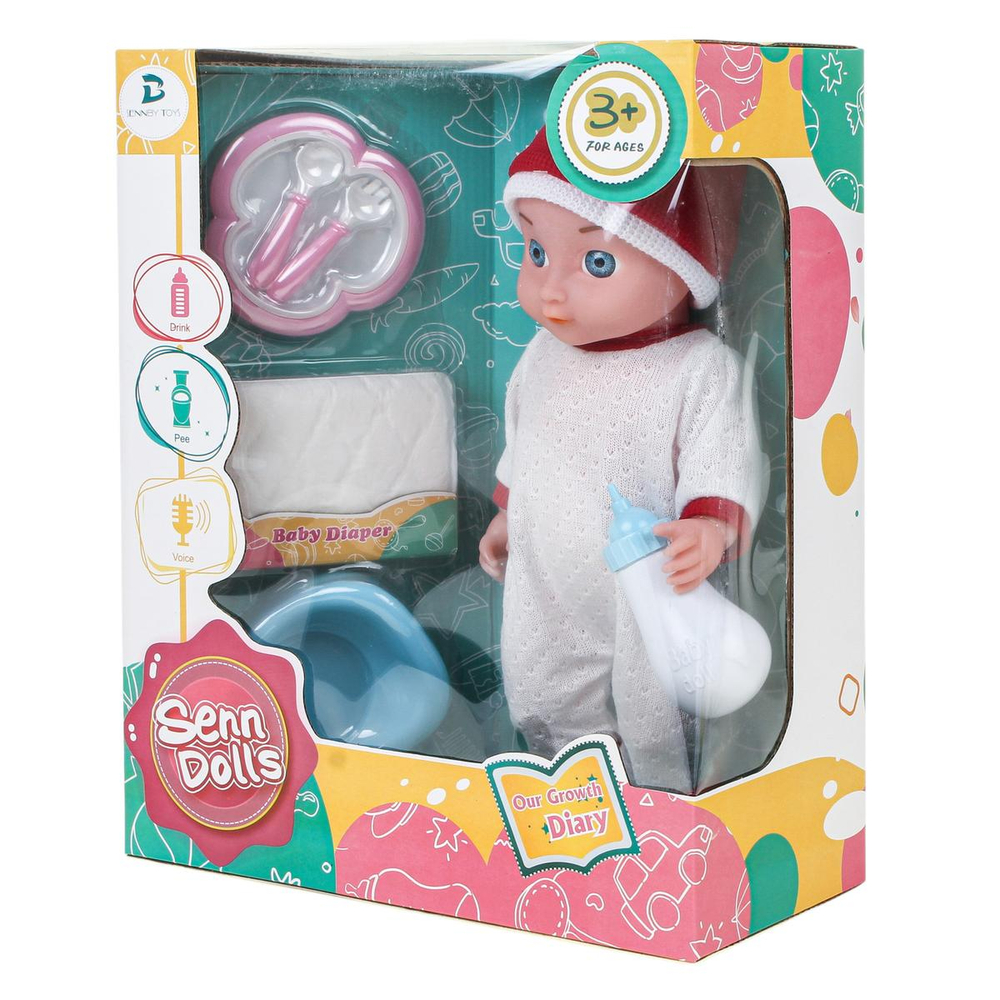 Пупс функциональный с аксесс., коробка SNB168D