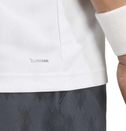 Мужское теннисное поло Adidas Club Climacool Graphic - white/dash grey