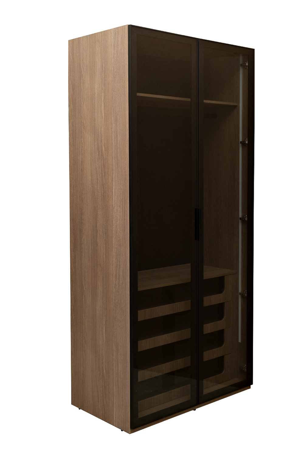 Шкаф 100x57x228.5см Garda Decor Alto дуб Урбан Кофейный GD-10012/1-3