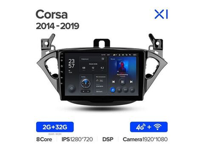 Магнитола Teyes X1 2-32 Wi-Fi + 4G Opel Corsa 2014 — 2019 9.0"
