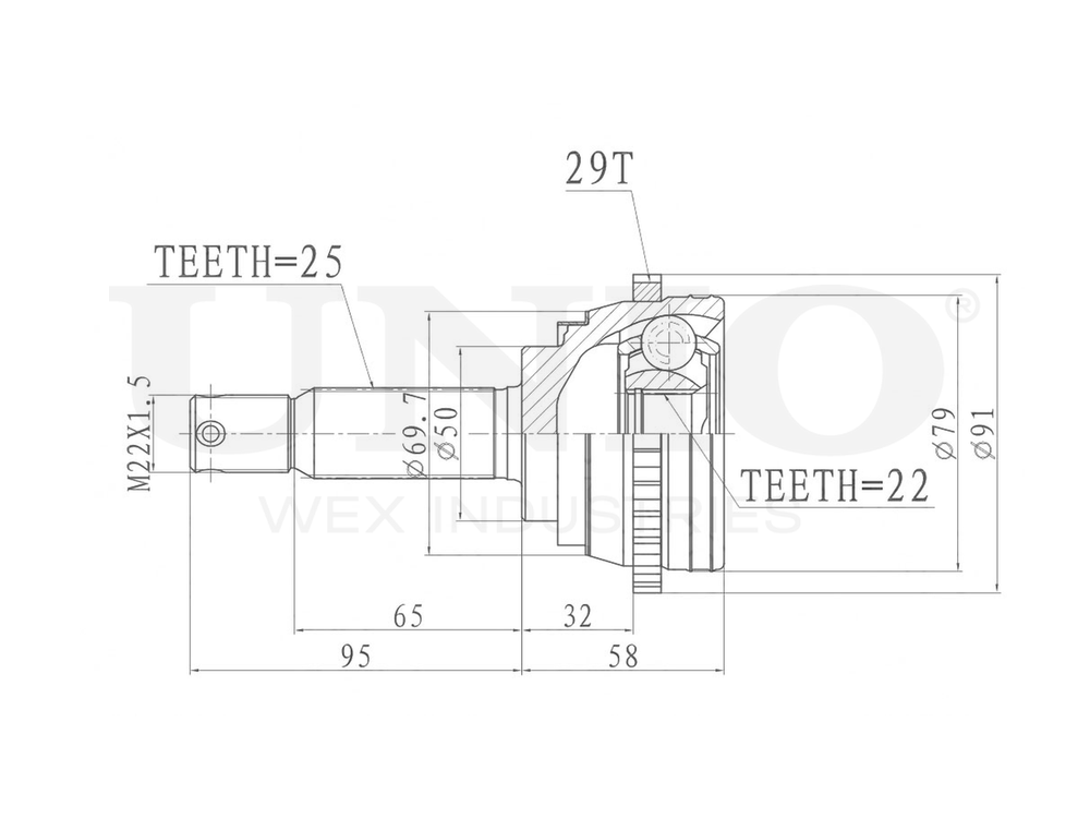 ШРУС внешний UNIO CVJ-20212