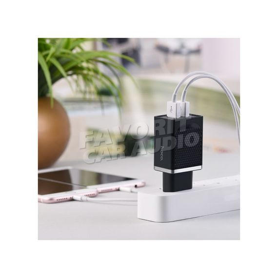 СЗУ 2USB HOCO C43A Vast 2400mAh пластик чёрный