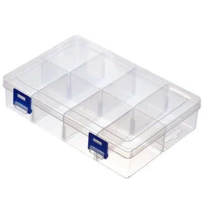 Органайзер для хранения мелочей, 8 ячеек «ИДЕЯДОМА», прозрачный, 20*13,5*4,5см (наклейка Селфи)