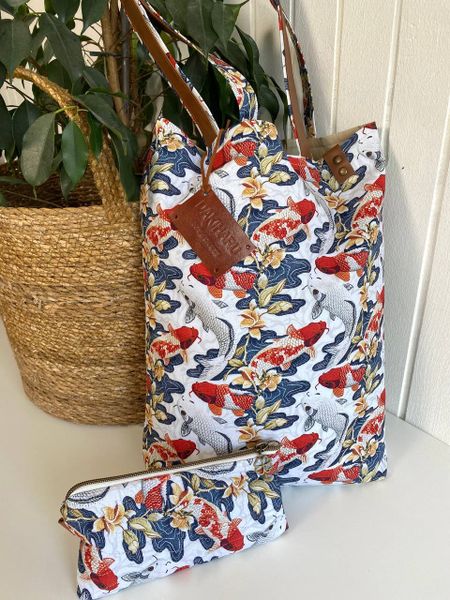 КАРПЫ КОИ, на белом, 100% хлопок 10