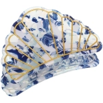 Заколка-краб для волос «#ХВОСТИКИ-КОСИЧКИ»,ракушка, цвет голубой и белый, 6*3,8см