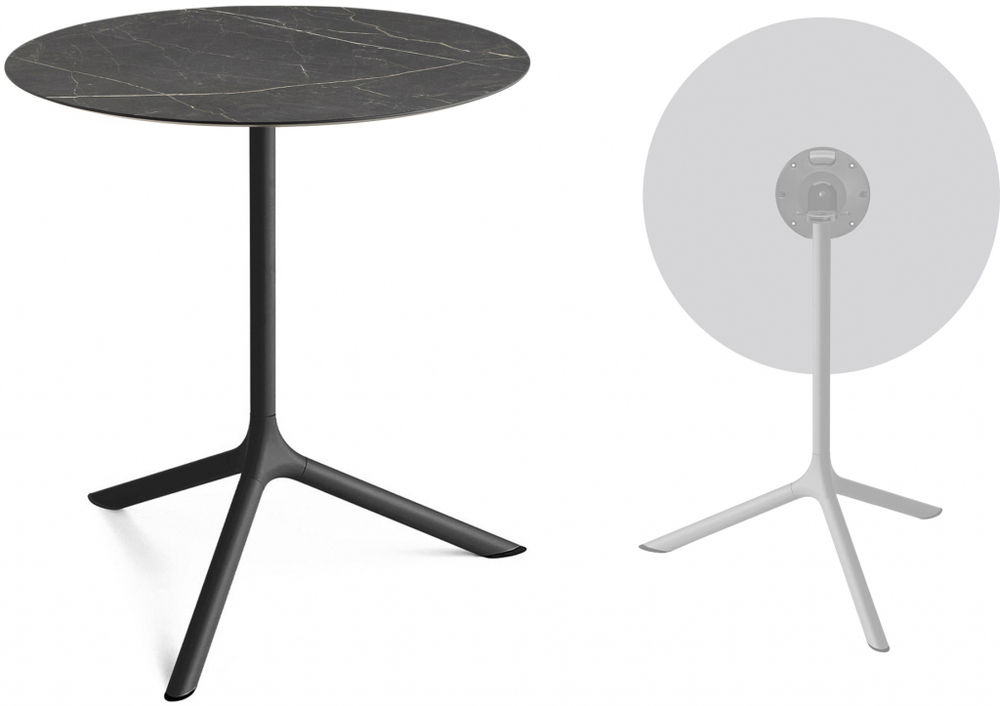 Стол ламинированный обеденный складной Scab Design Tripe Maxi Folding, черный, черный мрамор Сахара