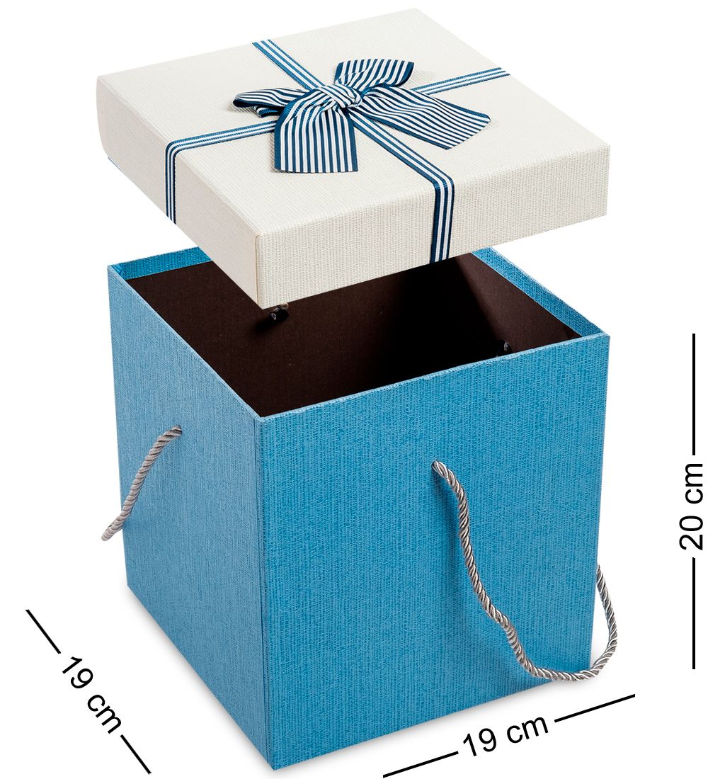 WG-10-B Набор коробок из 3шт «Куб» цв.голуб./бел.