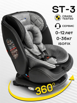 Автокресло детское AMAROBABY ST-3,Isofix класс D, группа 0+/1/2/3