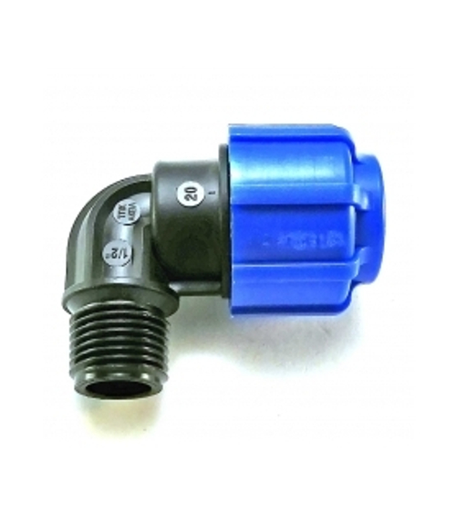 Отвод с наружной резьбой для п/э 20х1/2"; 50012012