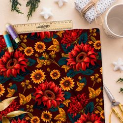 Ткань оксфорд 600  подсолнухи и подсолнечное поле