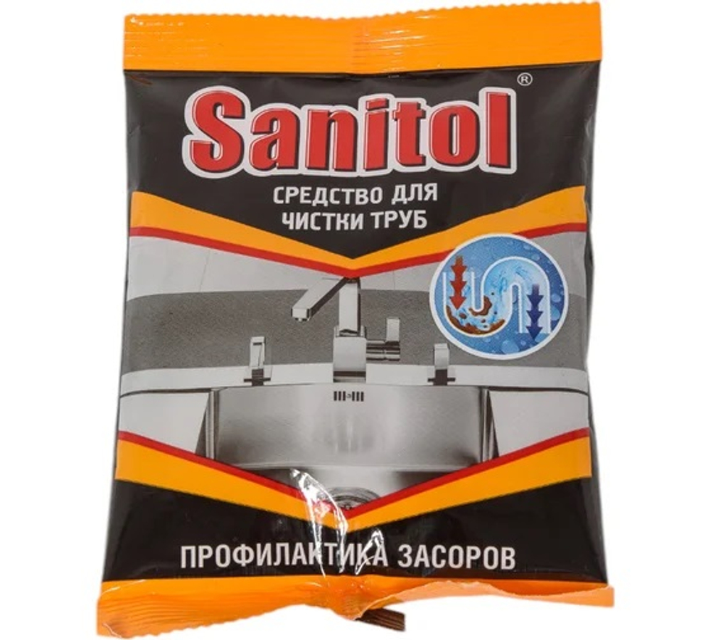 САНИТОЛ Средство для чистки труб 90гр "Антизасор"
