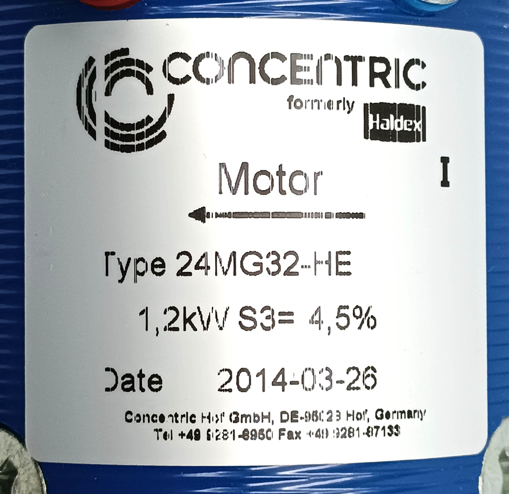 Электродвигатель гидроборта Concentric 24MG32-HE 1,2kW S3=4,5% (гидроборт) Yale 580086059