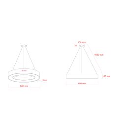 Светильник LED ЭРА Geometria SPO-133-W-40K-045 Ring 45Вт 4000K 3500Лм IP40 600*80 белый подвесной драйвер внутри | Декоративные светильники Geometria