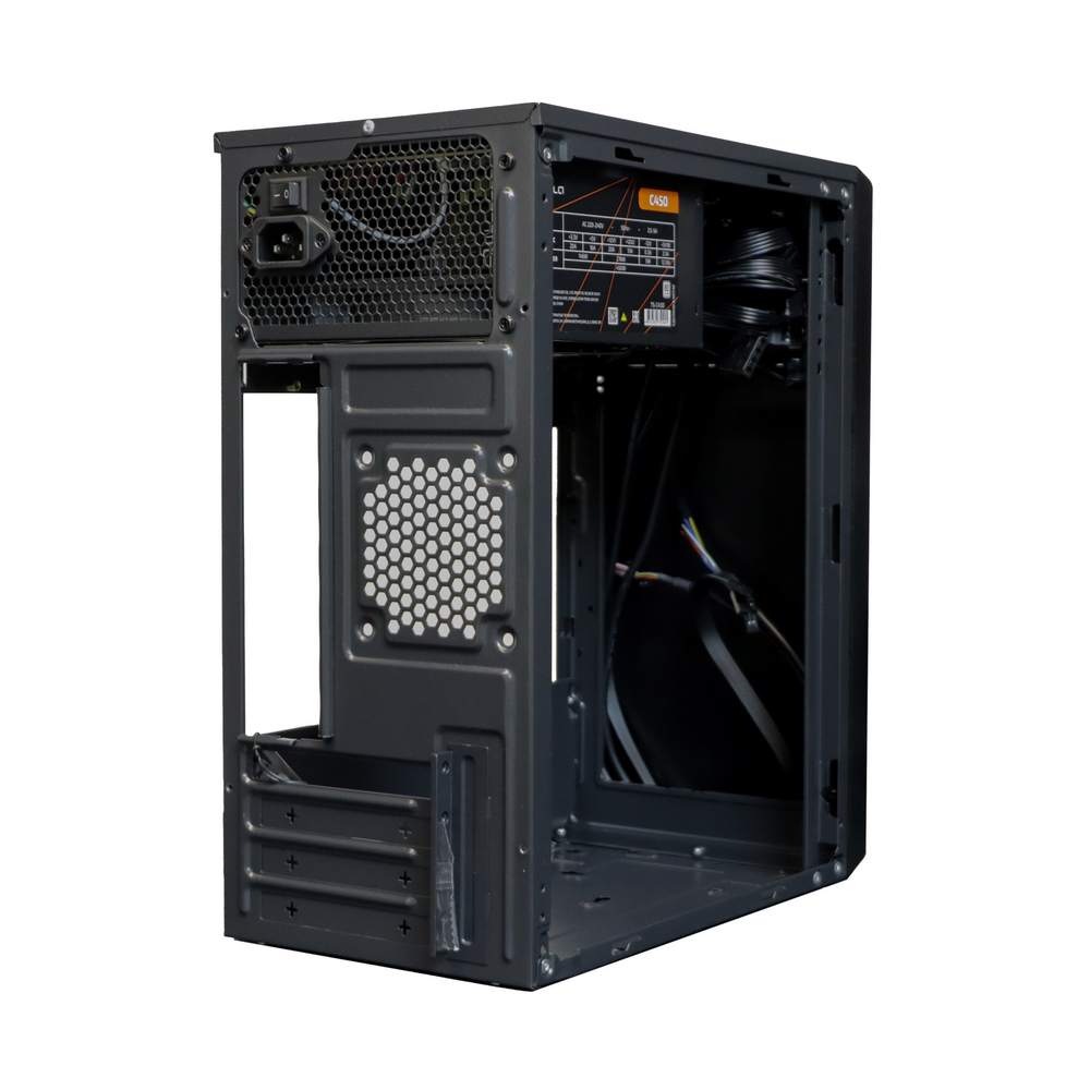 Корпус TESLA 1703BM, БП:450W, mATX, чёрный, 2xUSB2 (TSL-1703-450W-BM)