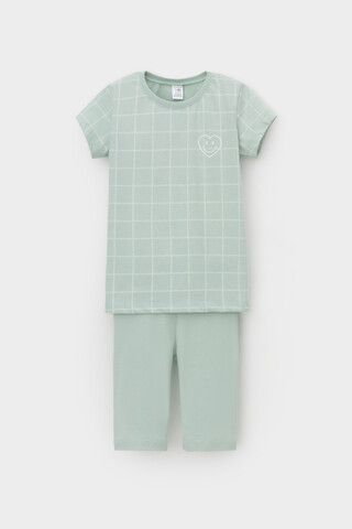 пижама  для девочки  К 1641/голубая дымка,двойная клетка