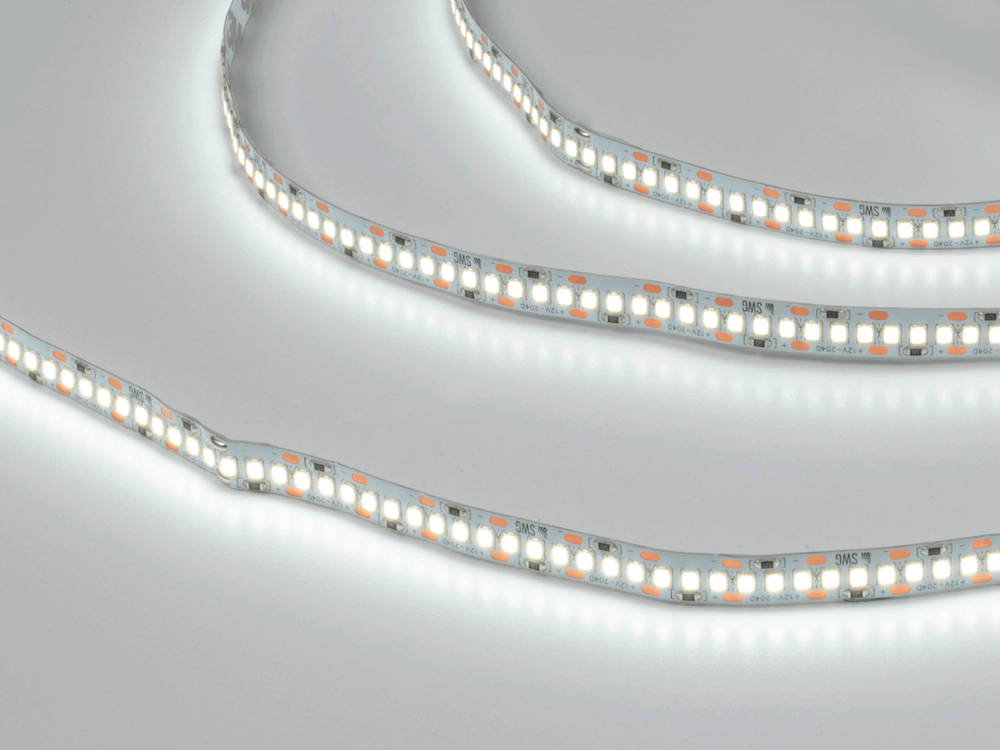 Лента светодиодная 22 Вт/м, SMD2835, 204LED/м, 12В , IP20, Холодный, 3М