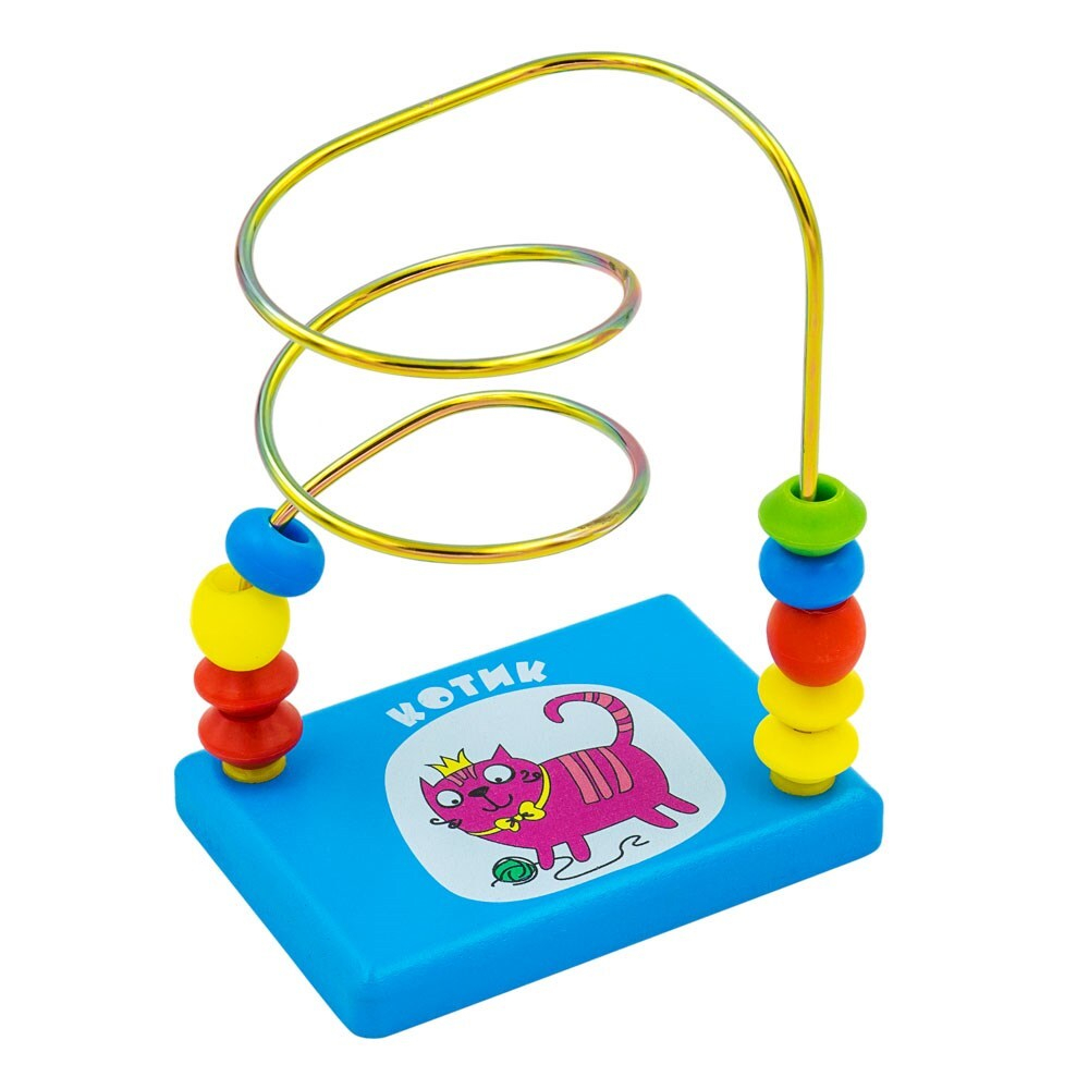 Лабиринт "Кот", развивающая игрушка для детей, обучающая игра из дерева