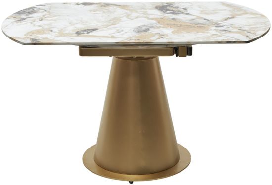 Стол TERAMO 135 GLOSS GRAND JADE SOLID CERAMIC, керамика, поворотн.механизм / Бронзовый