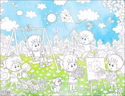 Цифровое панно ID Wall Раскраска в цвете "Прекрасный летний день"