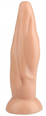 Телесная фигурная анальная втулка - 22,5 см. (Цвет: телесный)