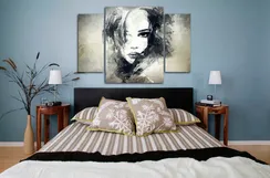 Модульная картина "Абстрактный портрет девушки"