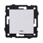 Выключатель 1-клавишный проходной 10А/250В с LED подсветкой, белый Kollinger REA-S-004WH для Aspekt, Eleganz, Reflex