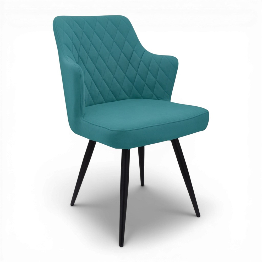 Стул поворотный "Хант 360" (арт. 345П), велюр Бренди В15 мятный, ножки круглые черные.