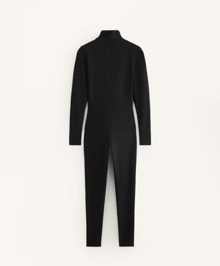 Oysho Теплый длинный комбинезон, черный