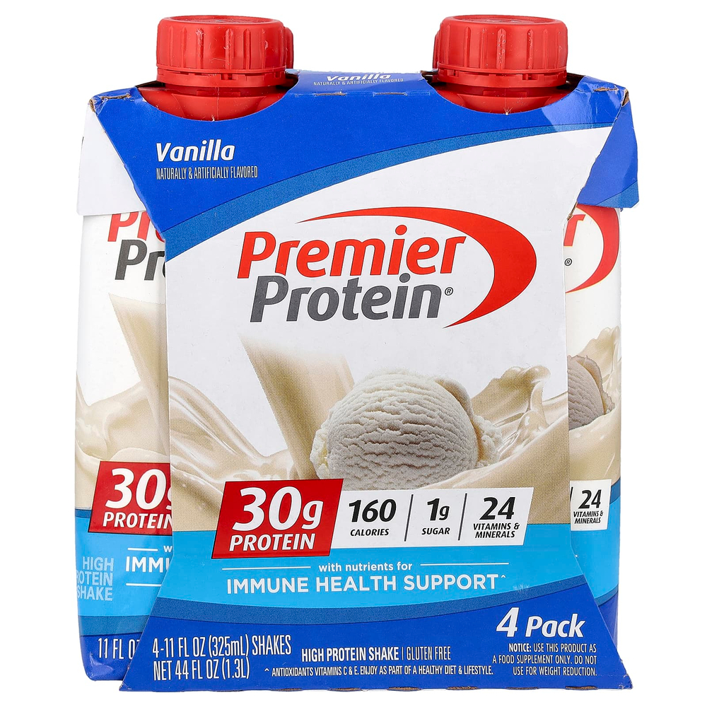 Premier Protein, высокопротеиновый коктейль, ванильный вкус, 4 шт. по 325 мл (11 жидк. унций)