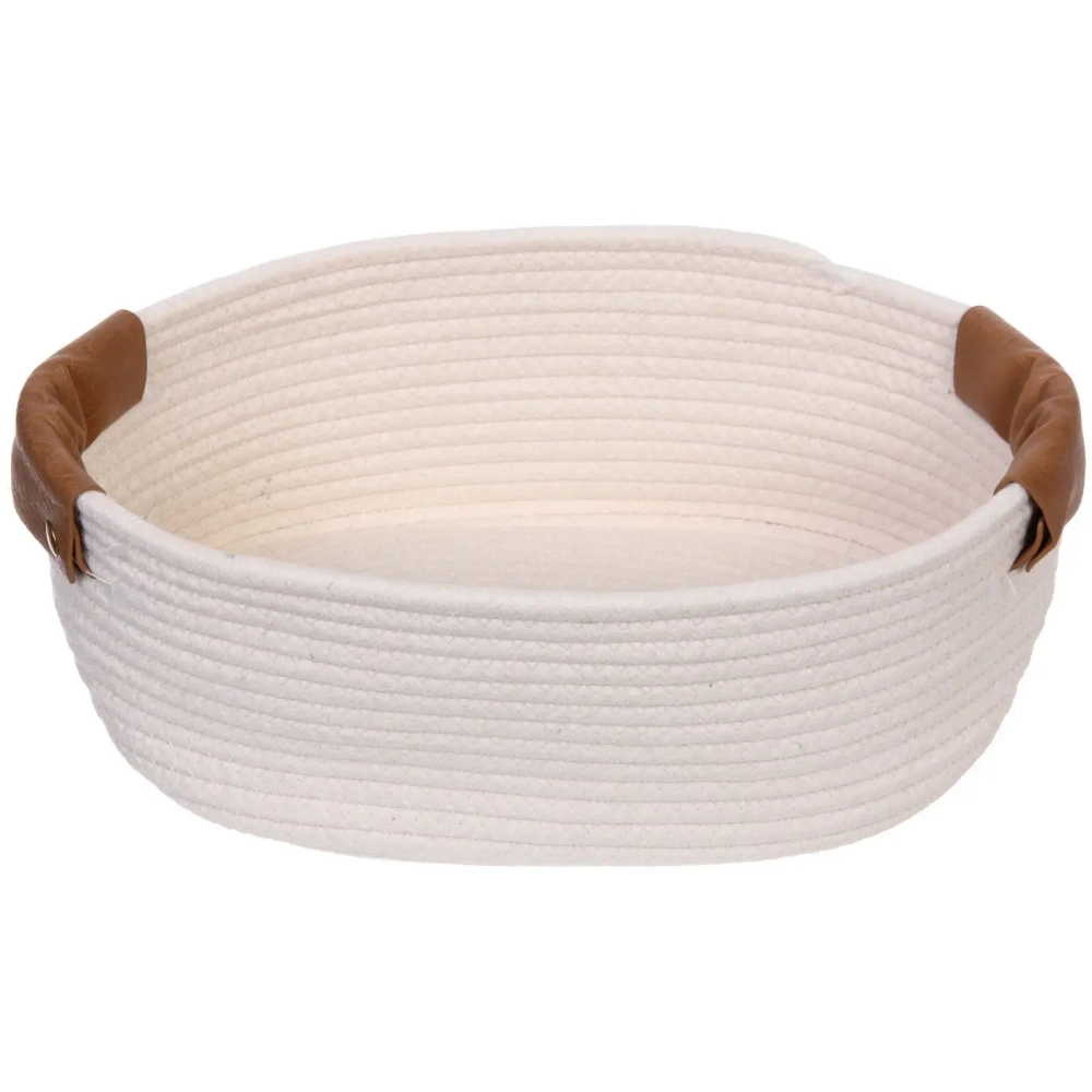 Корзинка плетёная интерьерная «ФРЕТТА», цвет светло-серый, 30*21*14см, (лейбл селфи)