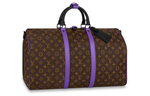 LOUIS VUITTON Keepall Bandouliere 50 Monogram Macassar Brown/Purple