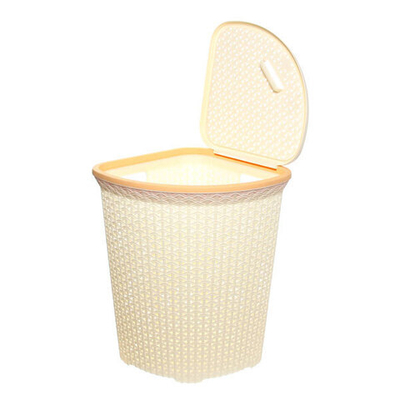 Корзина д/белья «Плетенка» 55 л. угловая с крышкой (Ар-пласт) (Р)