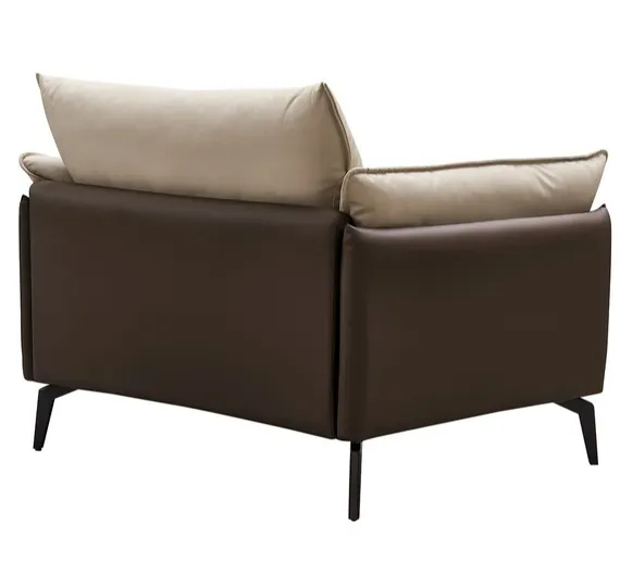 Кресло Dako, натуральная кожа, бежевый, коричневый