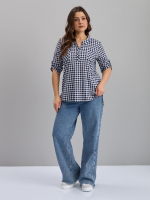 Блузка БЛ-131/клеткасиняя-строчка