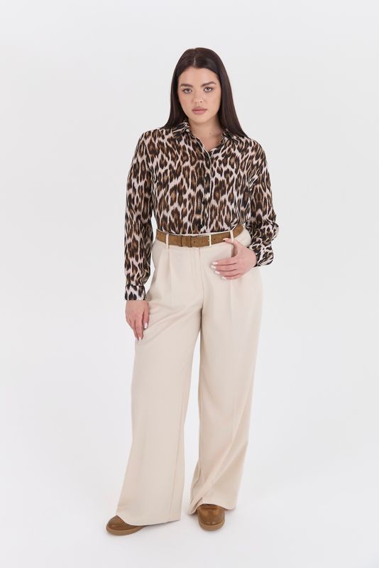 Блузка из шифона, леопардовый принт