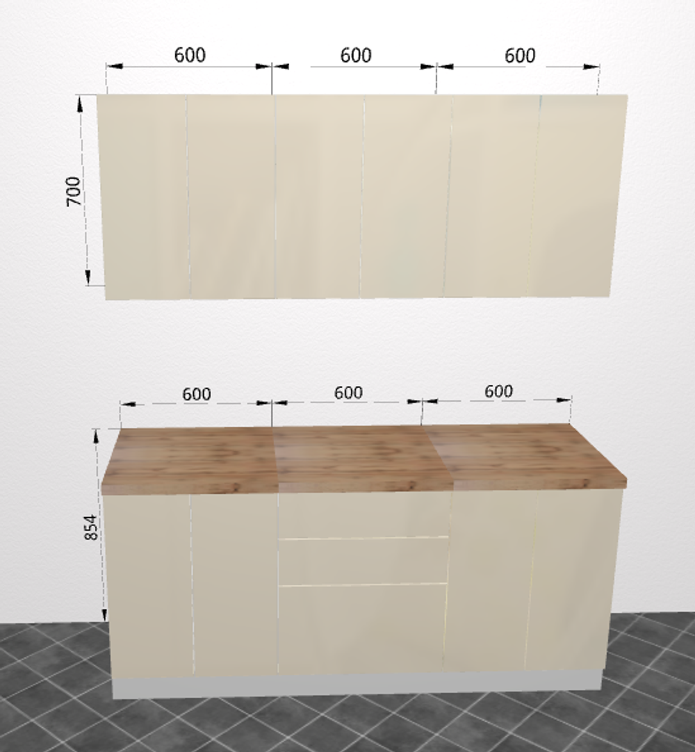 Модульная кухня "Стенли" 1800 Теплый серый