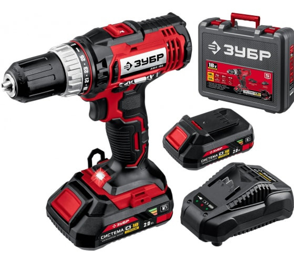 Дрель-шуруповерт Зубр ДШЛ-185-22