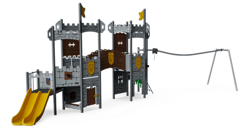 Двойная сторожевая башня с крышей и канатной дорогой