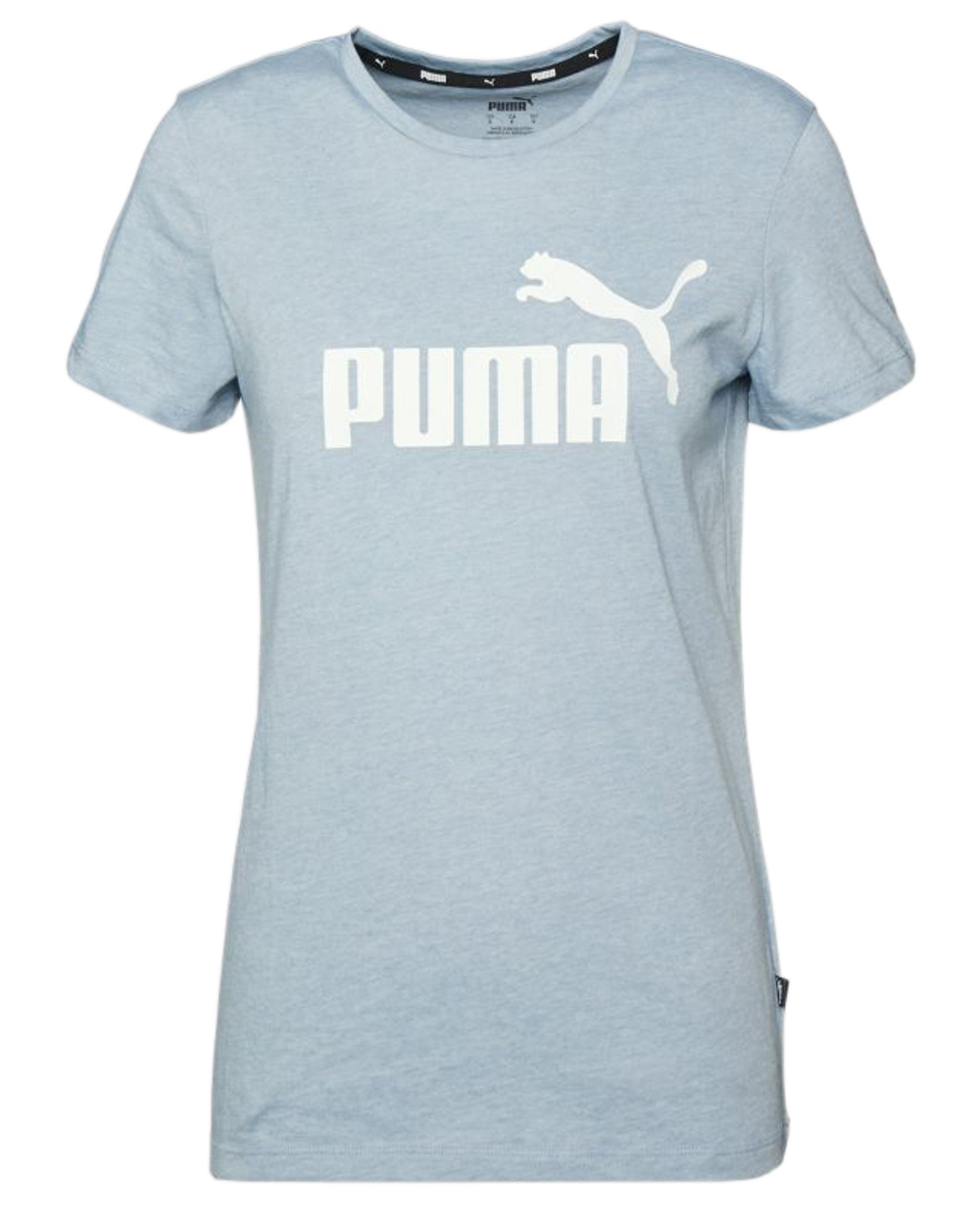 Женская теннисная футболка Puma ESS Logo Heather Tee - blue wash