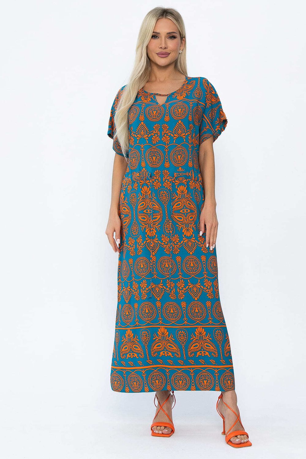 Платье Вистерия (лазурно-оранжевое) П13908-5М LT Collection