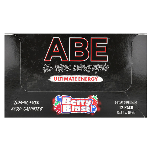 ABE, Ultimate Energy, Berry Blast, 12 пакетиков по 60 мл (2 жидк. унц.)