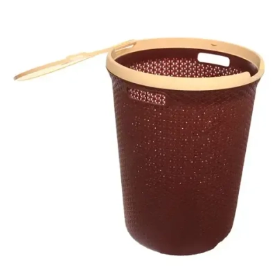 Корзина для белья Плетенка 55 л. круглая с крышкой