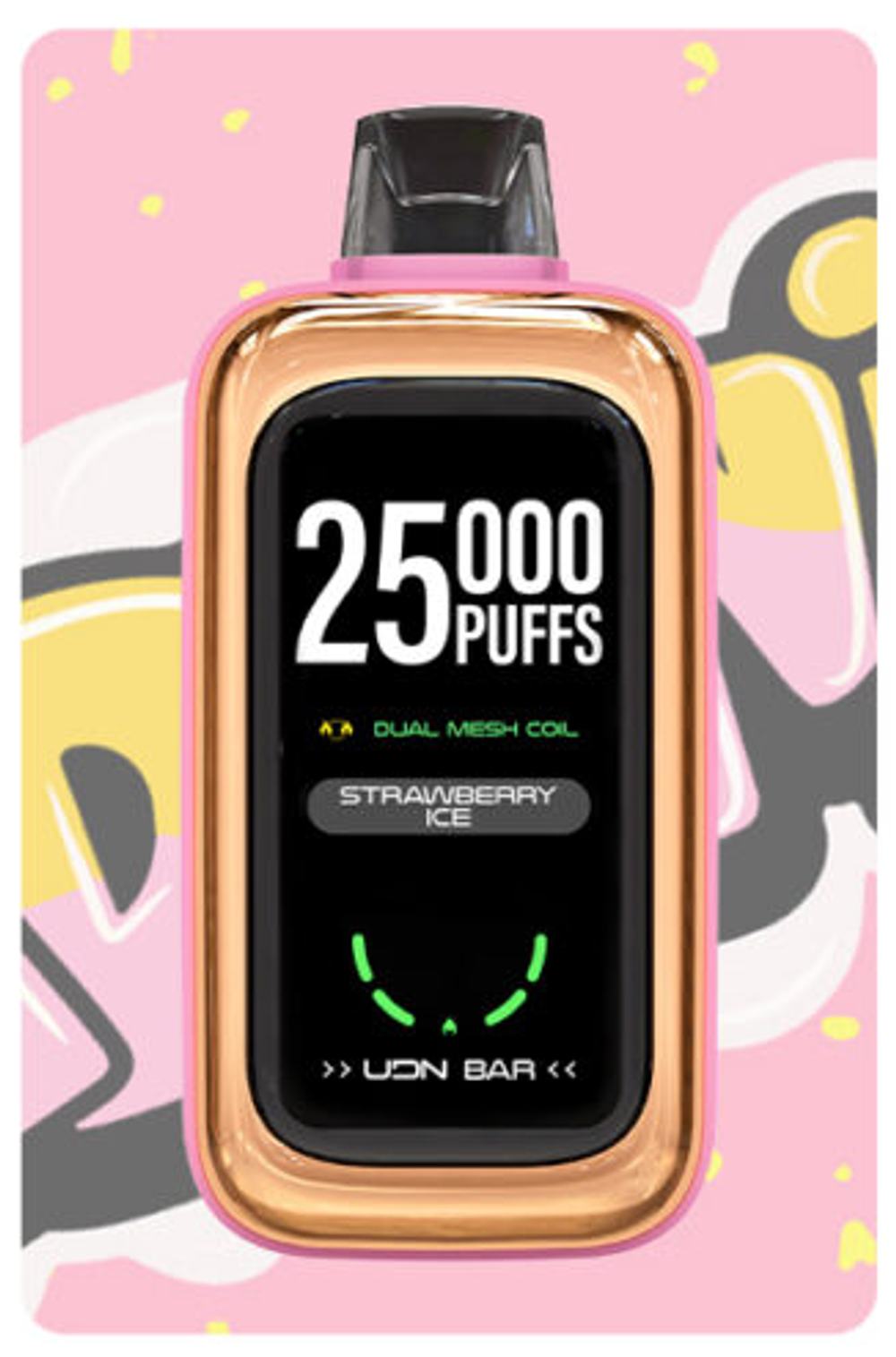 UDN BAR 25000 Strawberry ice - клубника-лёд 25000 затяжек 20мг (2%)